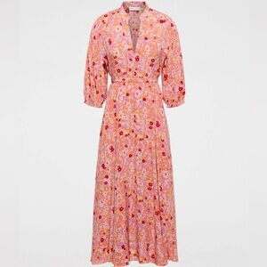 Scanlan Theodore Pink Wrap Tiered Sundress